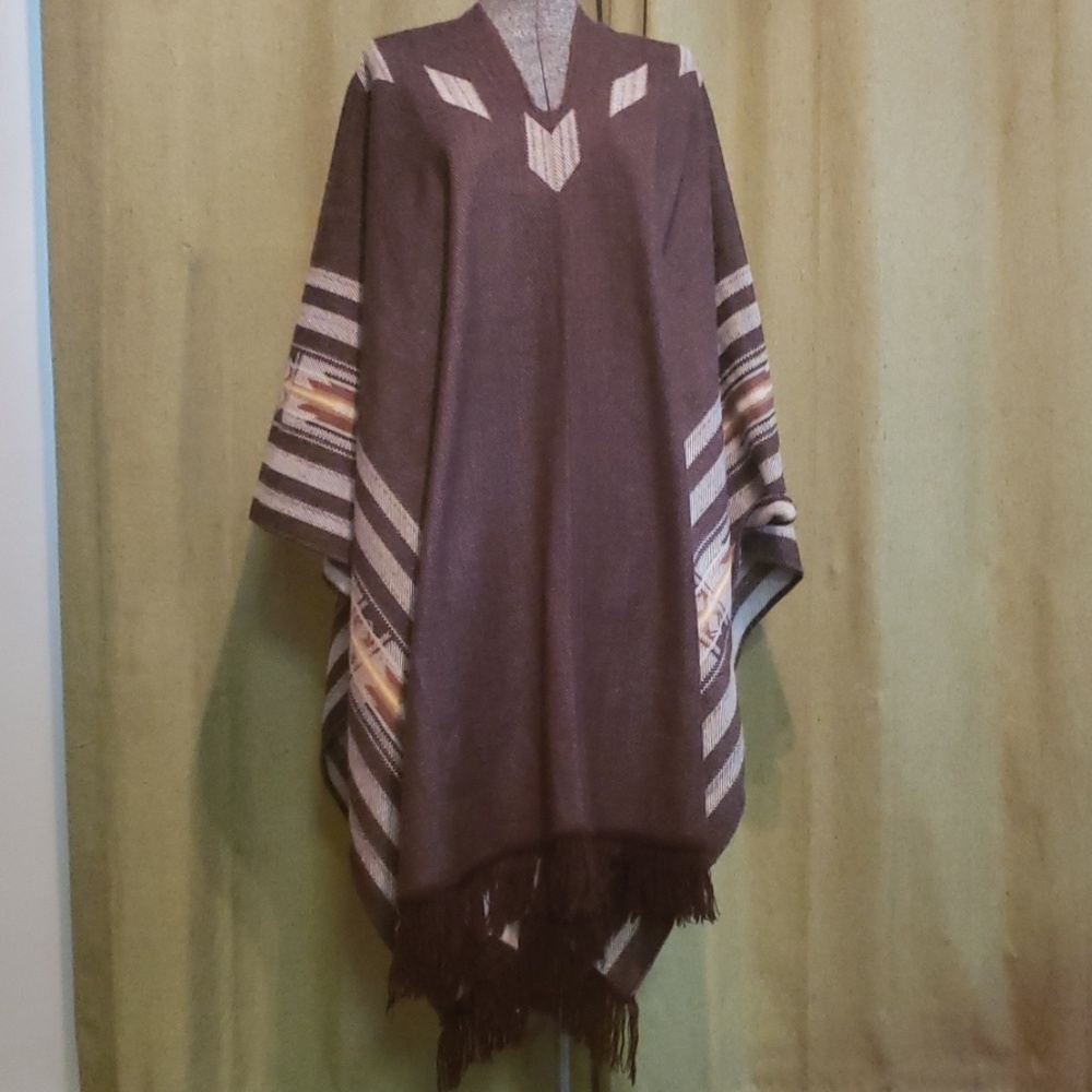 Vintage boho festival blanket poncho